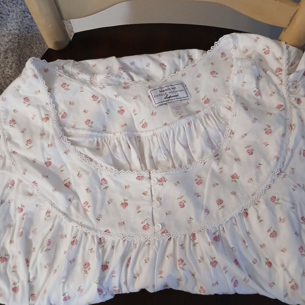 Rose Print Long Cotton Gown